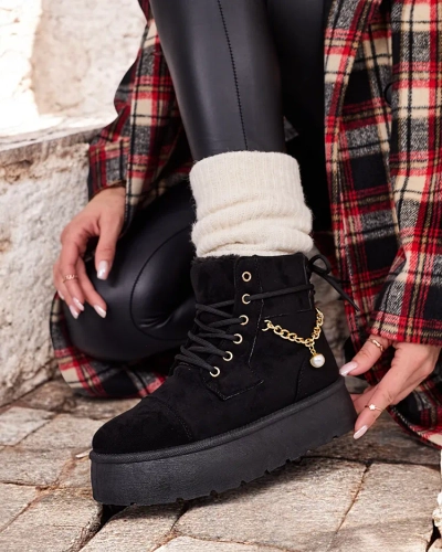 Royalfashion Bottes Woruces à lacets pour femmes