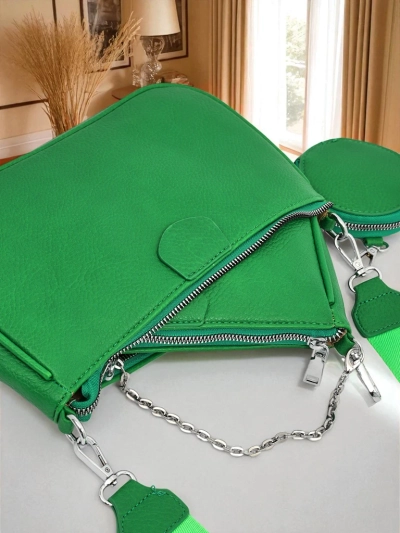 Sac à main pour femmes Pola Verde – vert, cuir écologique, 3en1, élégant
