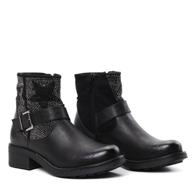 Czarne workery z gwiazdkami Crystal Snow - Obuwie