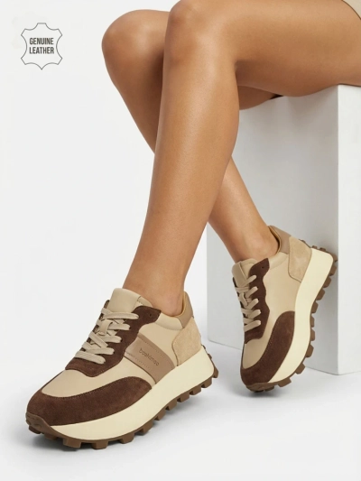 Baskets de sport pour femmes en cuir naturel Naterre