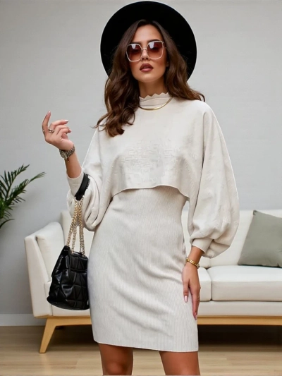 Royalfashion Ensemble femme avec pull et robe