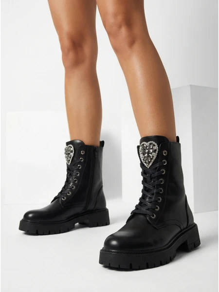 Bottines pour Femmes Luna Noires en Cuir Élégantes pour l'Automne