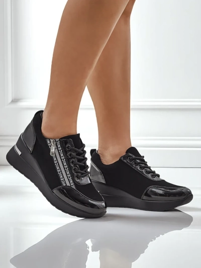 Sneakers compensées noires pour femmes Calista Nero - élégance et confort au quotidien