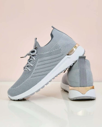 Royalfashion Chaussures de sport en tissu pour femmes Amgent