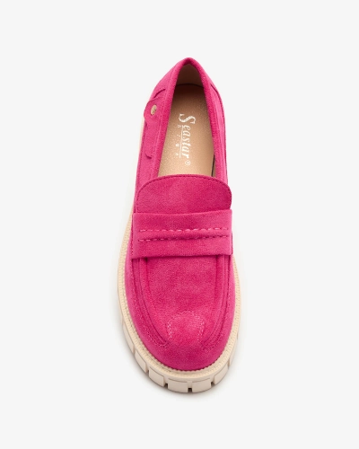 Royalfashion Eco suede fuchsia mocassins pour femmes Siherta