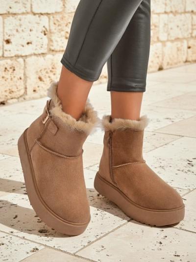 Royalfashion Bottes courtes style bottes de neige pour femmes Winter Crest