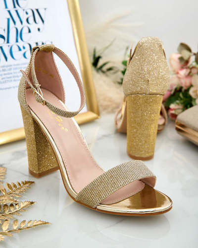 Royalfashion Sandales à talons en brocart pour femme Etotta