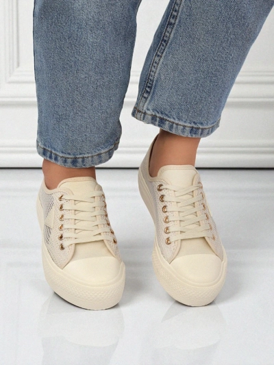 Baskets beiges pour femmes Callista Mesh – talon plat, collection Été Automne