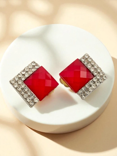 Royalfashion Boucles d'oreilles à clip pour femme en cristal et zircon