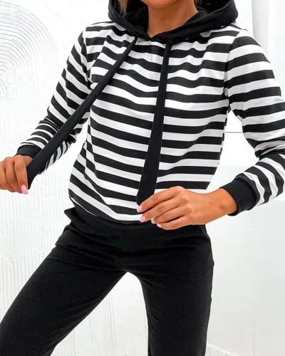 Royalfashion Ensemble coton rayé pour femme