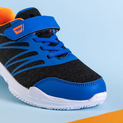 Chaussures de sport garçon gris foncé avec empiècements bleus Mirelo - Footwear