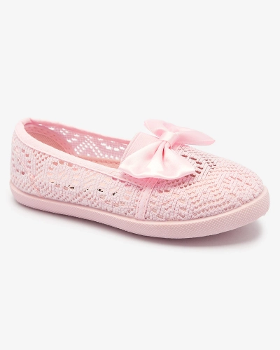 Baskets à nœuds pour filles en rose pâle Lolisa - Chaussures
