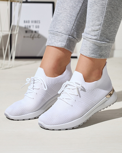 Chaussures de sport pour femmes en tissu blanc Ferroni - Chaussures