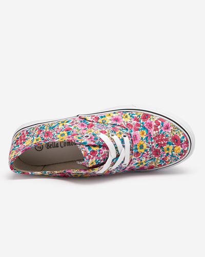 OUTLET Baskets femme roses à fleurs Sertoli - Footwear