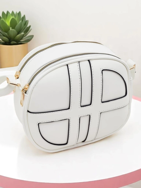 Royalfashion Petit sac à main rond en éco-cuir pour femme Riva Circle