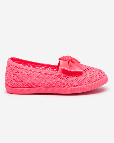 OUTLET Sneakers fille rose fluo avec nœud en satin Sugar Boomb - Footwear
