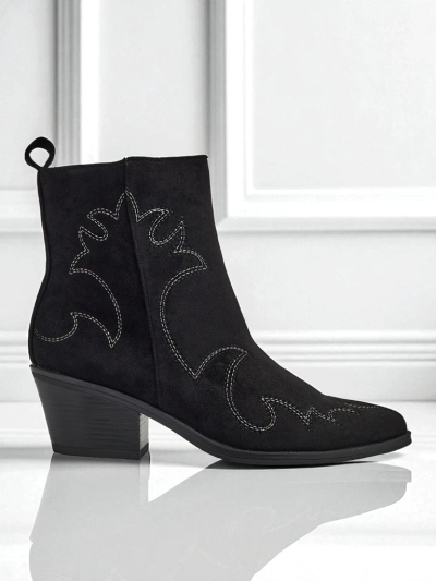 Bottines femme style santiags Velvet Ash – à talons