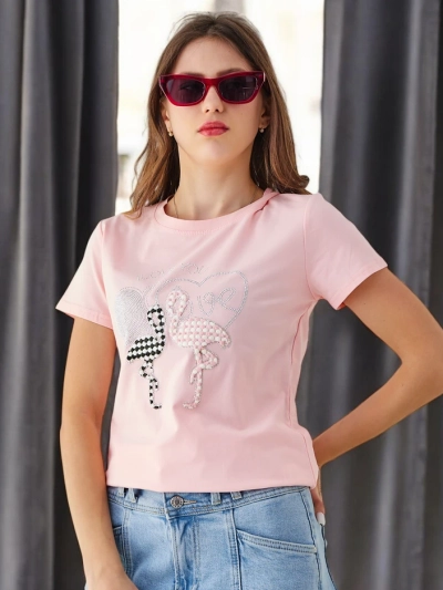 Royalfashion T-shirt en coton pour femmes Flaming Love