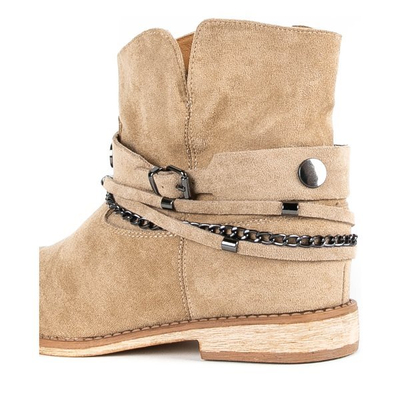 Bottes cowboy beiges à talon compensé Salem - Footwear