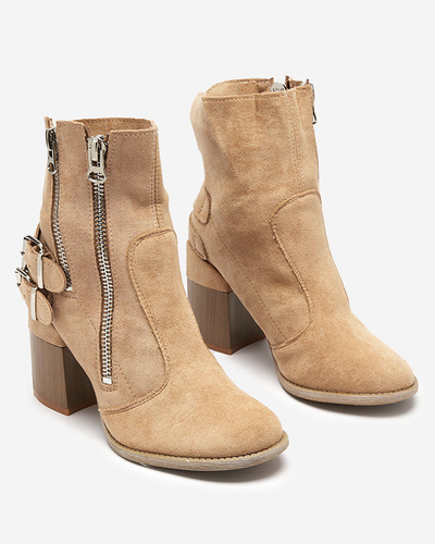 Bottes marron clair pour femmes sur le poteau Ferrgo- Footwear