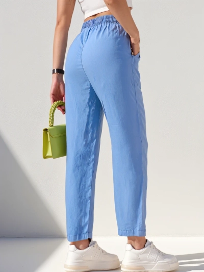 Pantalons droits en tissu pour femmes Royalfashion 7/8