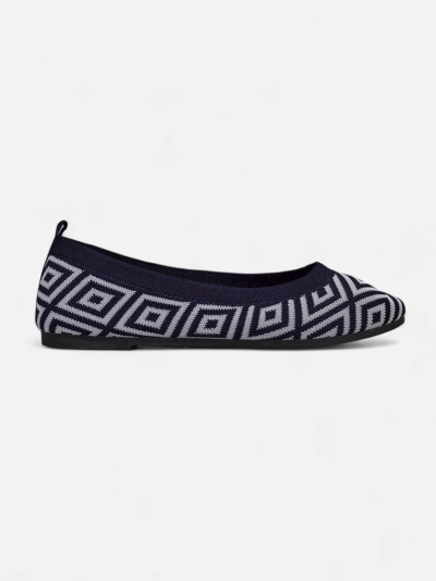 Royalfashion ballerines pour femmes en tissu à imprimé géométrique Métrique