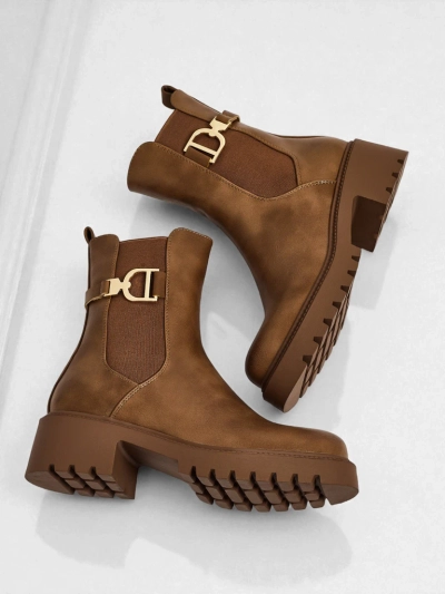 Bottines hautes pour femmes en cuir écologique Ovella