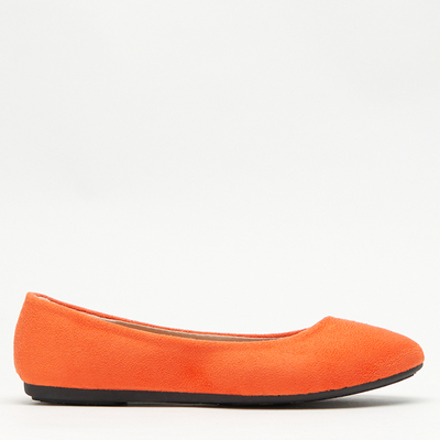 Royalfashion Ballerines pour femmes en éco-suède orange Marius
