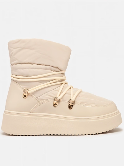 Royalfashion Bottes de neige à enfiler pour femme en couleur crème Dabenda
