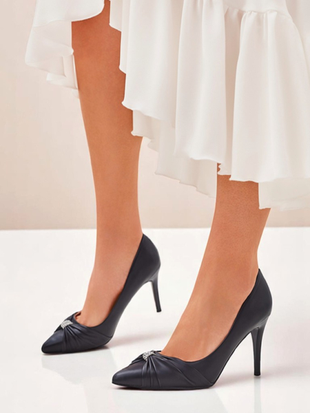 Royalfashion Escarpins pour femmes en cuir écologique Venetia Nera
