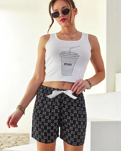 Royalfashion Shorts en coton pour femmes avec des ours