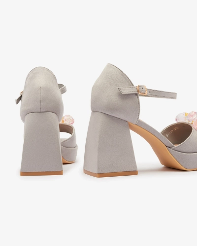 OUTLET Royalfashion Sandales à talon aiguille pour femmes avec cristaux Celidi