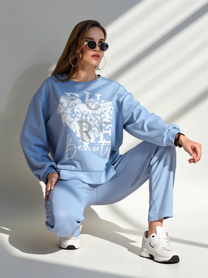 Ensemble en viscose Royalfashion pour femmes avec impression