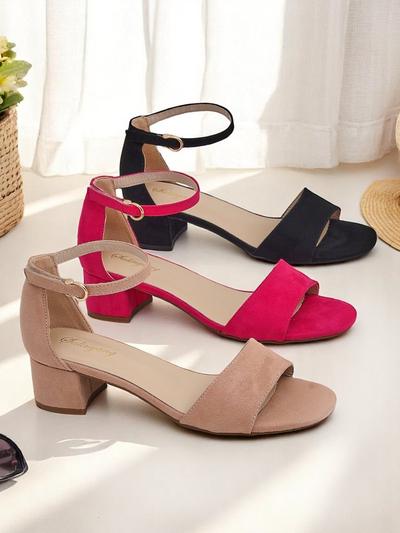 Royalfashion Sandales à talon bas pour femmes SoftHeels