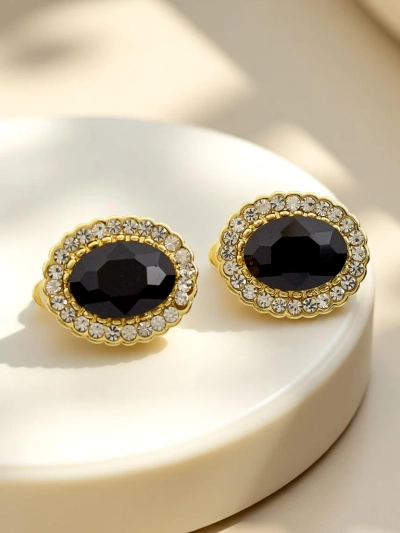 Boucles d’oreilles à clip Royalfashion pour femmes avec cristal et zircon cubique