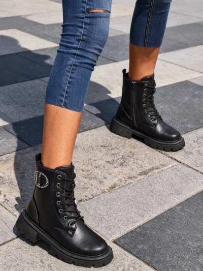 Royalfashion Bottines pour femmes en cuir éco Enoll