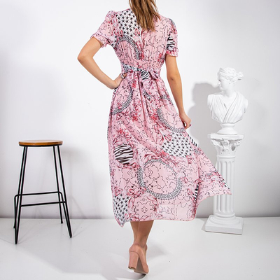 Robe longue rose pour femme - Vêtements