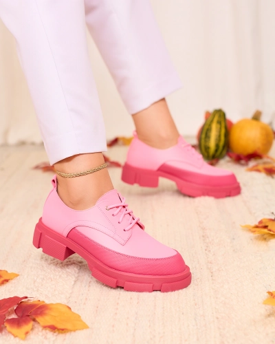 Royalfashion Rose Demi-bottes à semelle solide Trendy Chunky