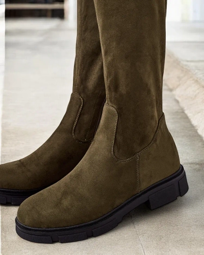 Royalfashion Bottes au genou pour femmes Robus