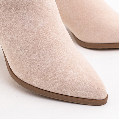 Bottes classiques pour femmes beiges sur le poste Asya - Chaussures