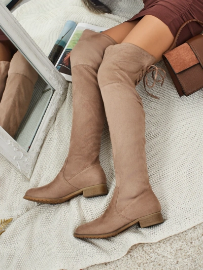 Bottes pour femmes au-dessus du genou en éco-daim Denvoria