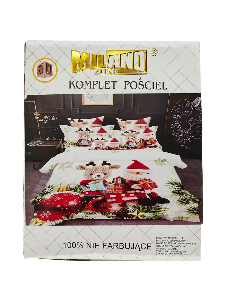Royalfashion Linge de lit de Noël 160x200 ensemble 4 PIÈCES