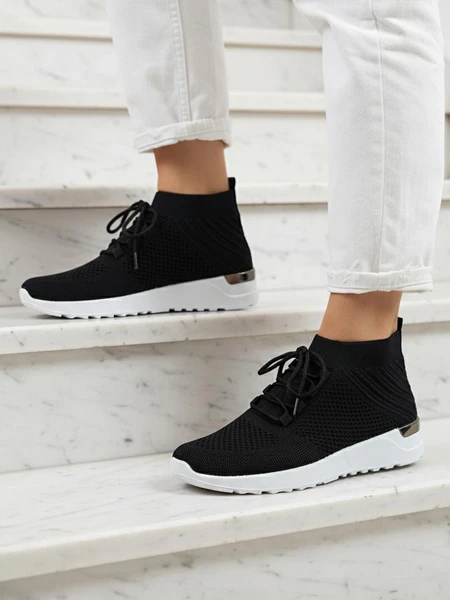 Nero Elegante Baskets de Sport pour Femmes