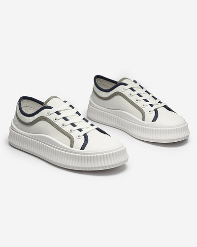 Baskets pour femmes sur une semelle solide en blanc Dessica - Chaussures