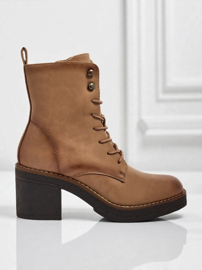 Bottines pour femmes en cuir écologique à talons Zeltra