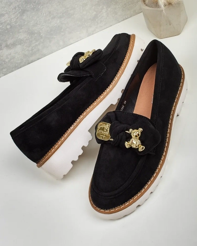 Nero Elegante Mocassins en Cuir Écologique