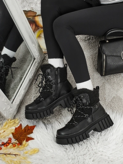 Bottines workwear pour femmes avec fourrure Cindora