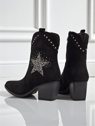 Cowboy boots pour femmes à talons avec étoile décorative en strass FableStray