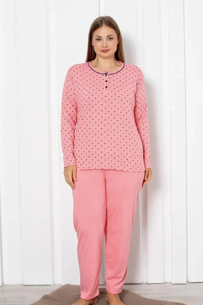 Royalfashion Ensemble de pyjama pour femmes en coton en 2 pièces avec cœurs TAILLE PLUS