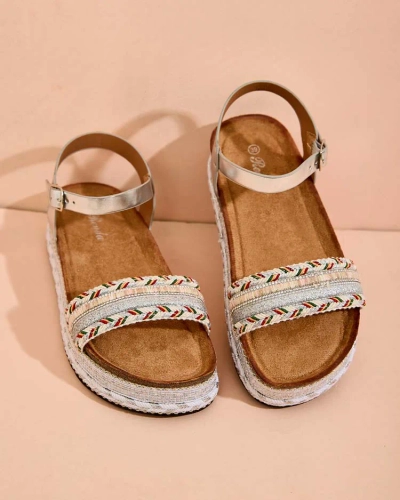 Royalfashion Sandales en mussir brodé pour femme